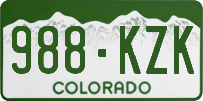 CO license plate 988KZK
