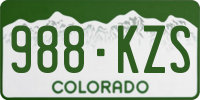 CO license plate 988KZS
