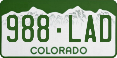 CO license plate 988LAD