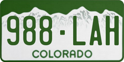 CO license plate 988LAH
