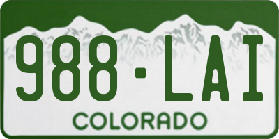 CO license plate 988LAI