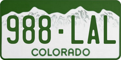 CO license plate 988LAL