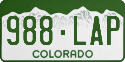 CO license plate 988LAP