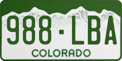 CO license plate 988LBA
