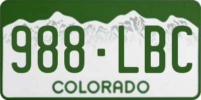 CO license plate 988LBC