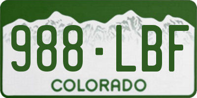 CO license plate 988LBF