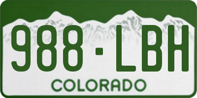 CO license plate 988LBH
