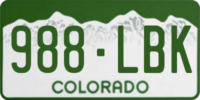 CO license plate 988LBK