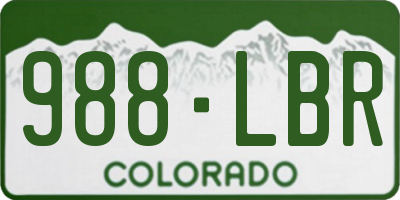 CO license plate 988LBR