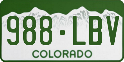 CO license plate 988LBV