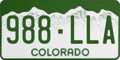 CO license plate 988LLA