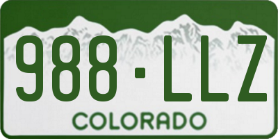 CO license plate 988LLZ