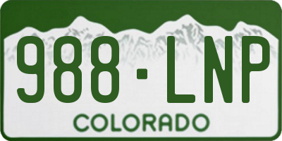 CO license plate 988LNP