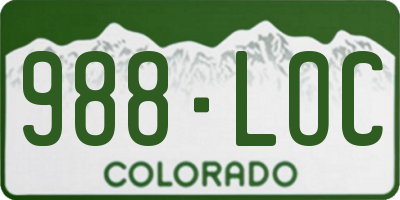 CO license plate 988LOC