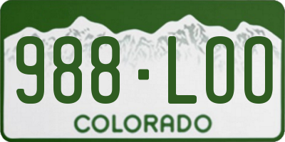 CO license plate 988LOO