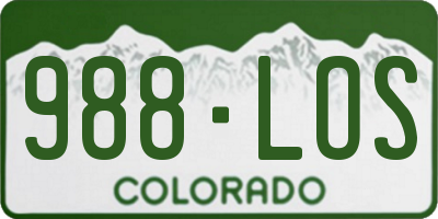CO license plate 988LOS