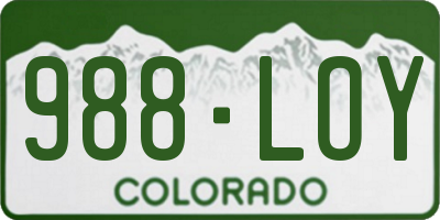 CO license plate 988LOY