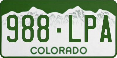 CO license plate 988LPA