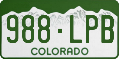 CO license plate 988LPB