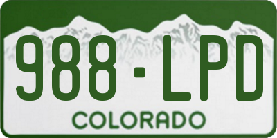CO license plate 988LPD