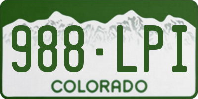 CO license plate 988LPI