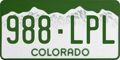 CO license plate 988LPL