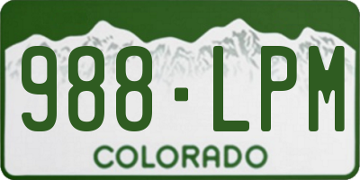 CO license plate 988LPM