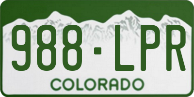 CO license plate 988LPR