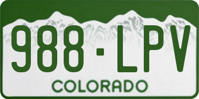 CO license plate 988LPV
