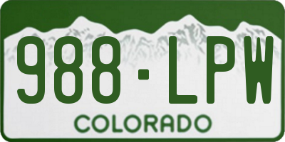 CO license plate 988LPW