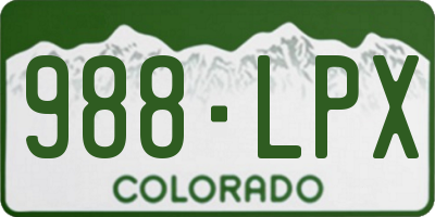 CO license plate 988LPX