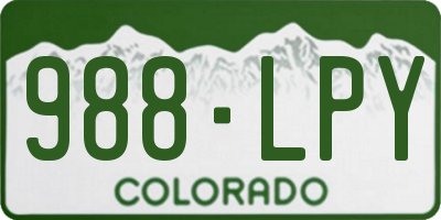 CO license plate 988LPY