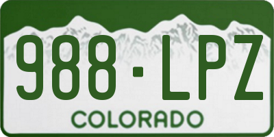 CO license plate 988LPZ