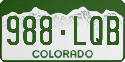 CO license plate 988LQB