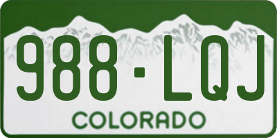 CO license plate 988LQJ