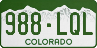 CO license plate 988LQL