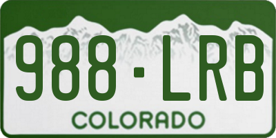 CO license plate 988LRB