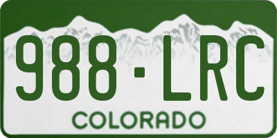 CO license plate 988LRC