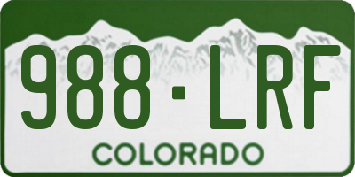 CO license plate 988LRF