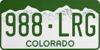 CO license plate 988LRG