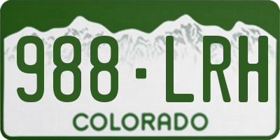CO license plate 988LRH