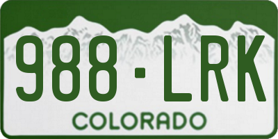 CO license plate 988LRK