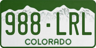 CO license plate 988LRL