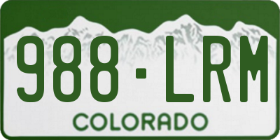 CO license plate 988LRM