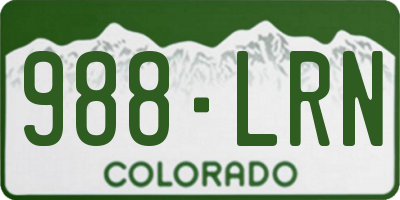 CO license plate 988LRN