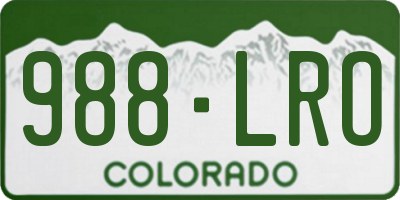 CO license plate 988LRO