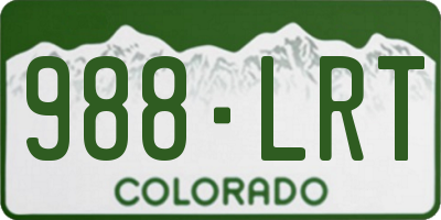 CO license plate 988LRT