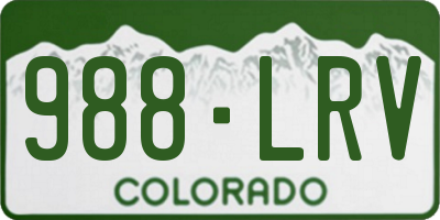 CO license plate 988LRV