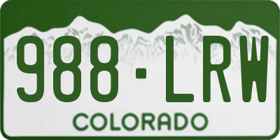 CO license plate 988LRW