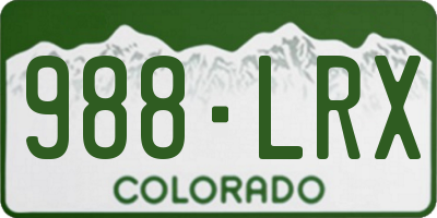CO license plate 988LRX